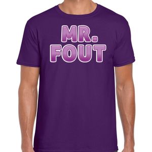 Bellatio Decorations verkleed t-shirt voor heren - Mr. Fout - paars - carnaval