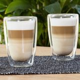 2x Dubbelwandige koffie/theeglazen 400 ml - Keuken accessoires - Koffie/thee bekers en glazen