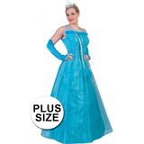 Grote maat blauwe prinsessenjurk voor volwassenen - verkleedkleding / carnavalskleding maat 48/50