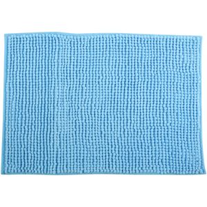 MSV Badkamerkleed/badmat/toilet - voor op de vloer - lichtblauw - 40 x 60 cm - microvezel - anti-slip