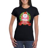 Eenhoorn Kerst t-shirt zwart Merry Christmas voor dames - Kerst shirts