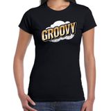 Fout Groovy t-shirt in 3D effect zwart voor dames - fout fun tekst shirt / outfit - popart