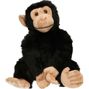 Pluche Chimpansee Aap Knuffel 50 cm - Apen/Aapje Bosdieren Knuffeldieren - Speelgoed Voor Kinderen