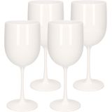 6x stuks onbreekbaar wijnglas wit kunststof 48 cl/480 ml - Onbreekbare wijnglazen