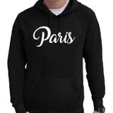 Parijs tekst hoodie Paris zwart voor heren - zwarte Paris sweater/trui met capuchon