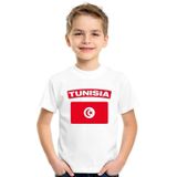 Tunesie t-shirt met Tunesische vlag wit kinderen