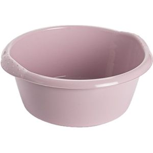 Kunststof plastic afwas teiltje/afwasbak rond 20 liter zacht roze - Diameter 47 cm x Hoogte 19 cm - Schoonmaak/huishouden