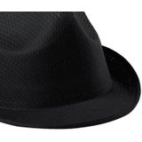 Carnaval verkleed trilby hoedje - zwart - polyester - volwassenen/heren/dames