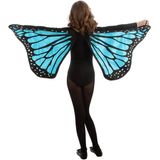 Chaks Vlinder vleugels - blauw - voor kinderen - Carnavalskleding/accessoires