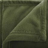 2x Stuks Fleece Deken/Fleeceplaid Olijf Groen 130 X 180 cm Polyester - Bankdeken - Fleece Deken