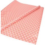 1x Inpakpapier/cadeaupapier roze met wit motief 200 x 70 cm rol - 200 x 70 cm - kadopapier / inpakpapier