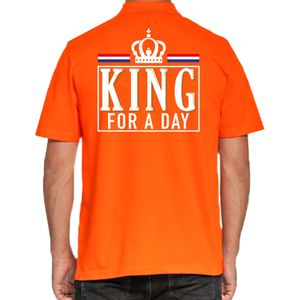 King for a day polo shirt - oranje - heren - Koningsdag outfit / kleding