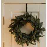 Christmas Decoration kerstkrans ophangen deurhanger - zilver - 29,5 cm