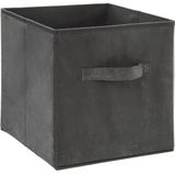 Set van 3x stuks opbergmanden/kastmanden 7/14/29 liter donkergrijs van polyester 31 cm - Opbergboxen - Vakkenkast manden