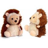 Set van 2x stuks pluche knuffel egels/egel van 14 cm - Dieren knuffelbeesten voor kinderen of decoratie