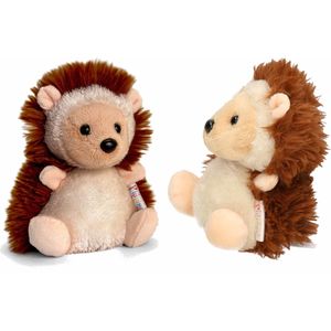 Set van 2x stuks pluche knuffel egels/egel van 14 cm - Dieren knuffelbeesten voor kinderen of decoratie