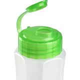 Kunststof waterfles 1000 ml transparant met dop groen - Drink/sport/fitness flessen