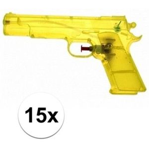 15x Voordelige gele speelgoed waterpistolen 20 cm