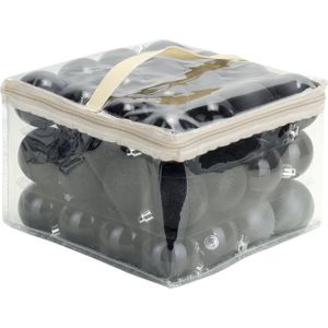Cosy &amp; Trendy Kerstballen - 48 stuks - zwart - in opbergtas - 6 cm