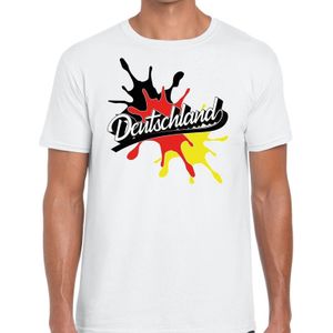 Deutschland/Duitsland landen t-shirt spetter wit voor heren - supporter/landen kleding Duitsland