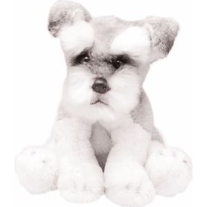 Pluche Schnauzer wit/grijs knuffel hond 13 cm