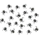 PartyDeco Horror/Halloween griezel spinnetjes - 50x - kunststof - zwart - 3 cm