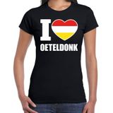 Carnaval t-shirt I love Oeteldonk voor dames- zwart - s-Hertogenbosch -  Carnavalshirt / verkleedkleding