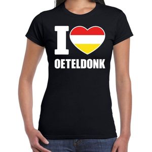 Carnaval t-shirt I love Oeteldonk voor dames- zwart - s-Hertogenbosch -  Carnavalshirt / verkleedkleding