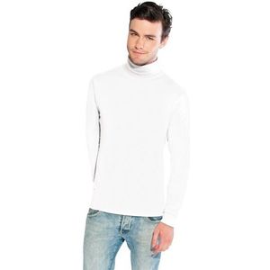 Luxe col t-shirt wit voor heren