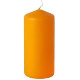 6x stuks oranje stompkaarsen 15 cm 45 branduren - oranje decoratie kaarsen - Woondecoratie/woonaccessoires