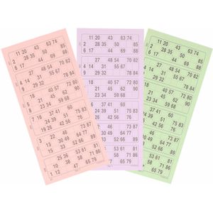 4x Bingokaarten 1-90