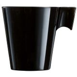 2x Lungo koffie/espresso bekers zwart - Zwarte koffiekopjes - Cafe Lungo