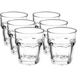 24x Drinkglazen/waterglazen Rock Bar transparant 270 ml - Koffie/thee glazen Rock Bar 270 ml