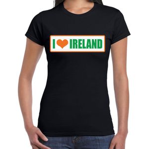 I love Ireland / Ierland landen t-shirt zwart dames - Ierland landen shirt / kleding - EK / WK / Olympische spelen outfit