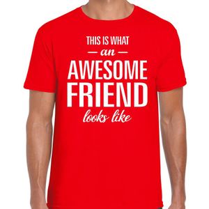 This is what an awesome friend looks like cadeau t-shirt rood heren - kado voor een vriend