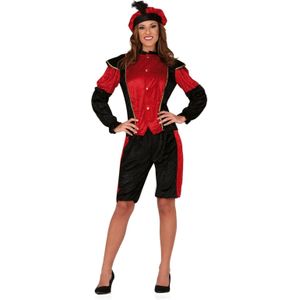 Pieten verkleed kostuum zwart/rood voor dames - Sinterklaas - Pietenpak