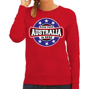Have fear Australia is here sweater met sterren embleem in de kleuren van de Australische vlag - rood - dames - Australie supporter / Australisch elftal fan trui / EK / WK / kleding
