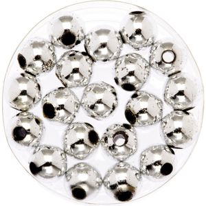 360x stuks sieraden maken glans deco kralen in het zilver van 10 mm - Kunststof reigkralen voor armbandjes/kettingen
