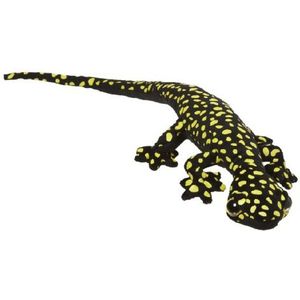 Pluche Gekko Zwart met Geel 62 cm