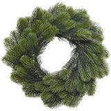 Kerstkrans 50 cm - groen - met messing zilveren hanger/ophanghaak - kerstversiering