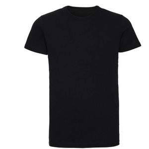 Set van 2x stuks basic Ronde hals t-shirt vintage washed zwart voor heren - Ondershirts voor mannen, maat: XL (42/54)