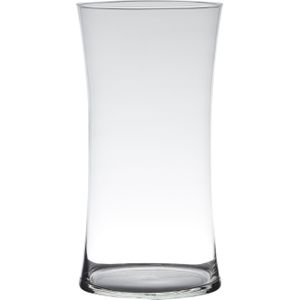 Transparante luxe stijlvolle vaas/vazen van glas 30 x 15 cm - Bloemen/boeketten vaas voor binnen gebruik