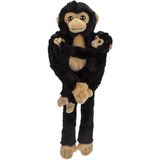 Pluche Dieren Knuffels Hangende Chimpansee Aap met Baby van 48 cm - Knuffeldieren Speelgoed