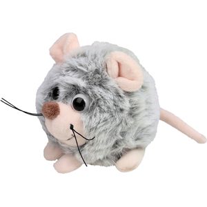 Inware pluche muis/muizen knuffeldier - grijs - 9 cm - Dieren knuffels
