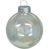 Othmar Decorations kerstballen 30x - transparant parelmoer -glas -4 cm