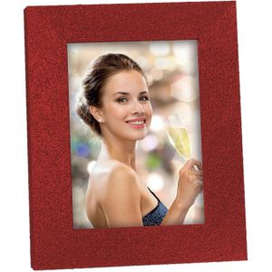 Houten fotolijstje rood met glitters 15 x 20 cm geschikt voor een foto van 10 x 15 cm