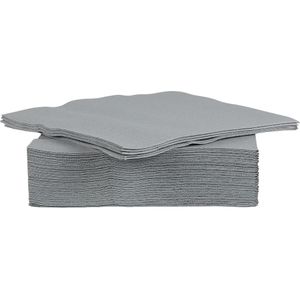 80x stuks luxe kwaliteit servetten grijs 38 x 38 cm - Thema feestartikelen tafel decoratie wegwerp servetjes
