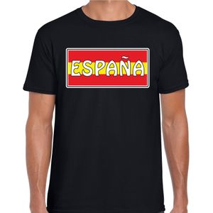 Spanje / Espana landen t-shirt zwart heren - Spanje landen shirt / kleding - EK / WK / Olympische spelen outfit