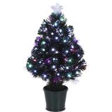 Tweedekans kerstboom -  fiber - 60 cm - met verlichting en piek ster