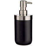 Badkamer accessoires set 2-delig zwart kunststof - Wc-borstel met zeepdispenser van 350 ml